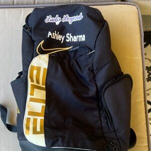 Nike Black and Gold 'Lady Legends' Backpack